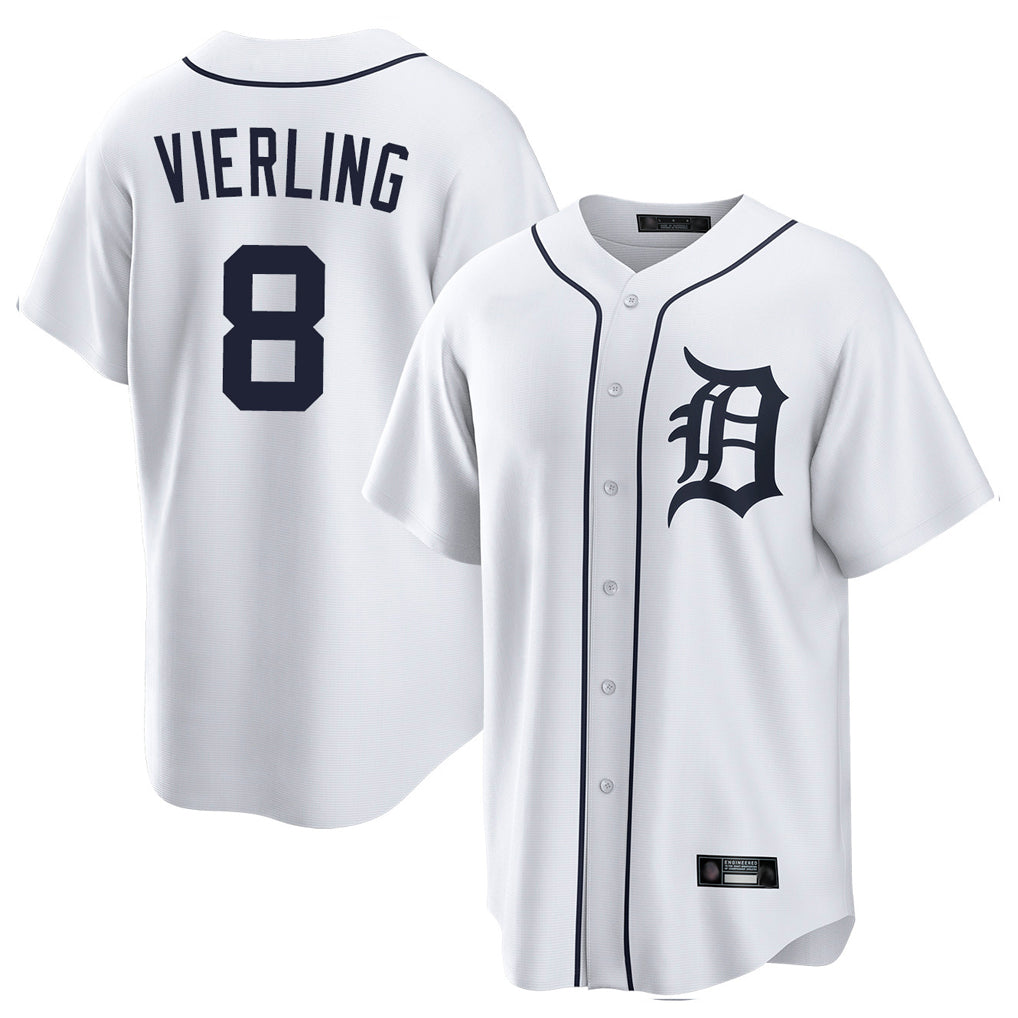 Detroit Tigers #8 Matt Vierling Player White CONTON Home Game Stitched Jerseys