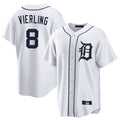 Detroit Tigers #8 Matt Vierling Player White CONTON Home Game Stitched Jerseys