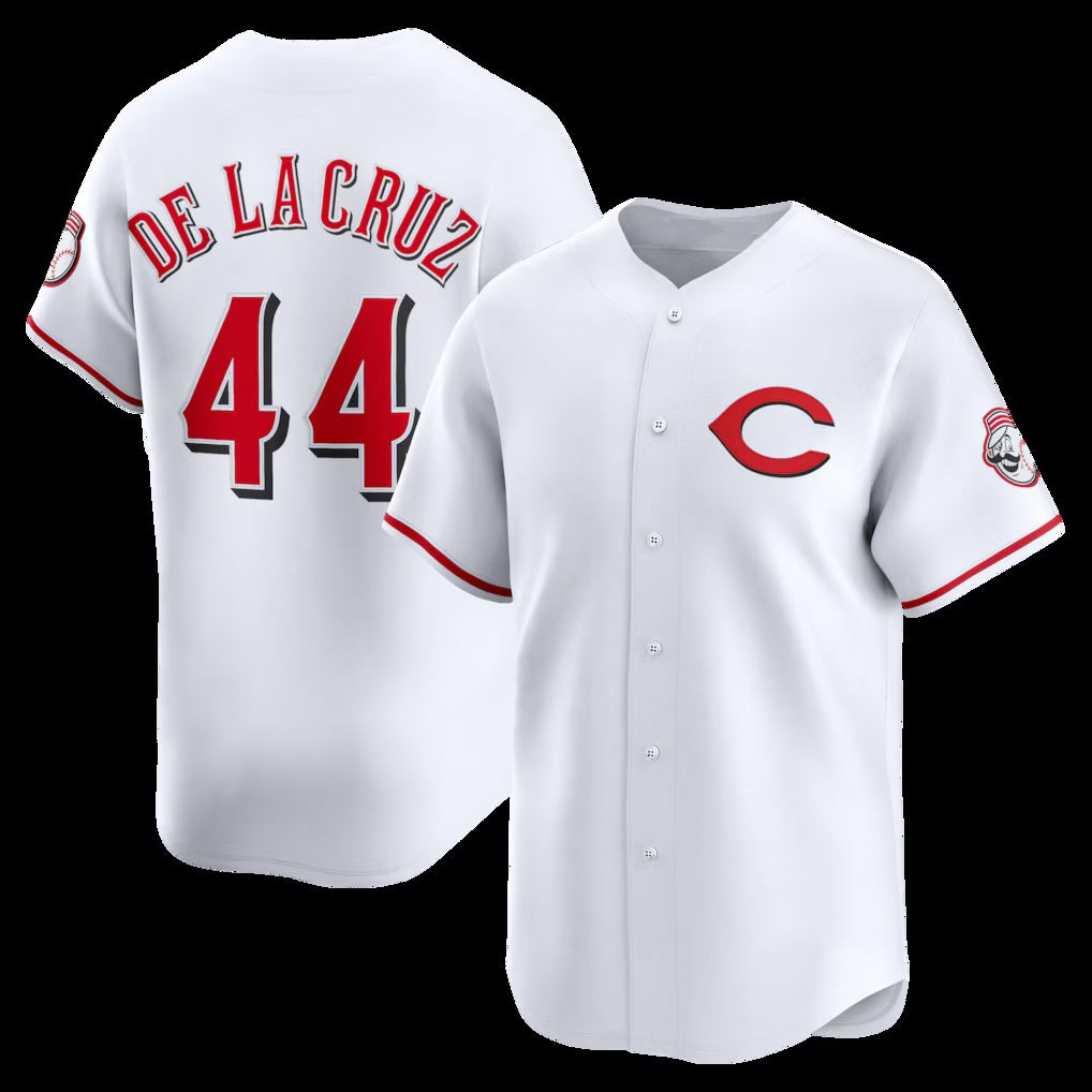 Cincinnati Reds #44 Elly De La Cruz White CONTON Alternate 2 Limited Player Jersey