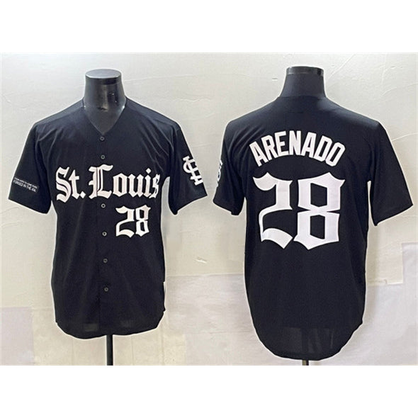 St. Louis Cardinals #28 Nolan Arenado Black CONTON 'Gothic Legacy Edition' Vapor Premier Limited Stitched Jersey