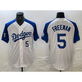 Los Angeles Dodgers #5 Freddie Freeman Number White Blue CONTON Fashion Stitched Cool Base Limited Jersey 2