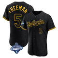 Los Angeles Dodgers #5 Freddie Freeman Player Black CONTON World Series Meet Snake Skin City Limited Elite Home Stitched Jerseys