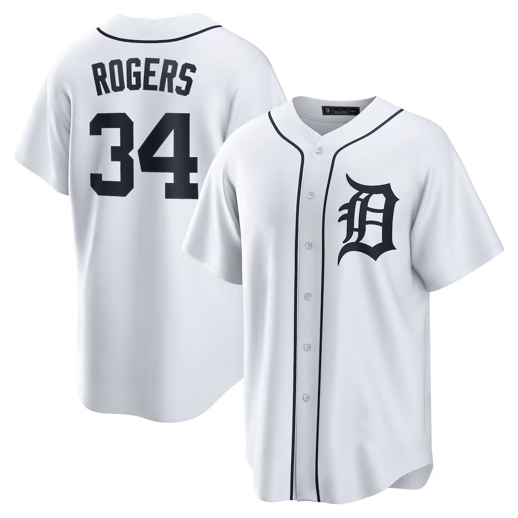 Detroit Tigers #34 Jake Rogers CONTON White Home Replica Jersey