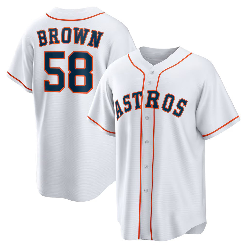 Houston Astros #58 Hunter Brown White CONTON Home Replica Jersey