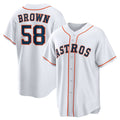 Houston Astros #58 Hunter Brown White CONTON Home Replica Jersey