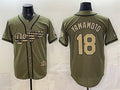 Los Angeles Dodgers #18 Yoshinobu Yamamoto Olive CONTON 2026 Armed Forces Day Stitched Jersey