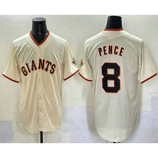 San Francisco Giants #8 Hunter Pence Cream CONTON Limited Stitched Jersey