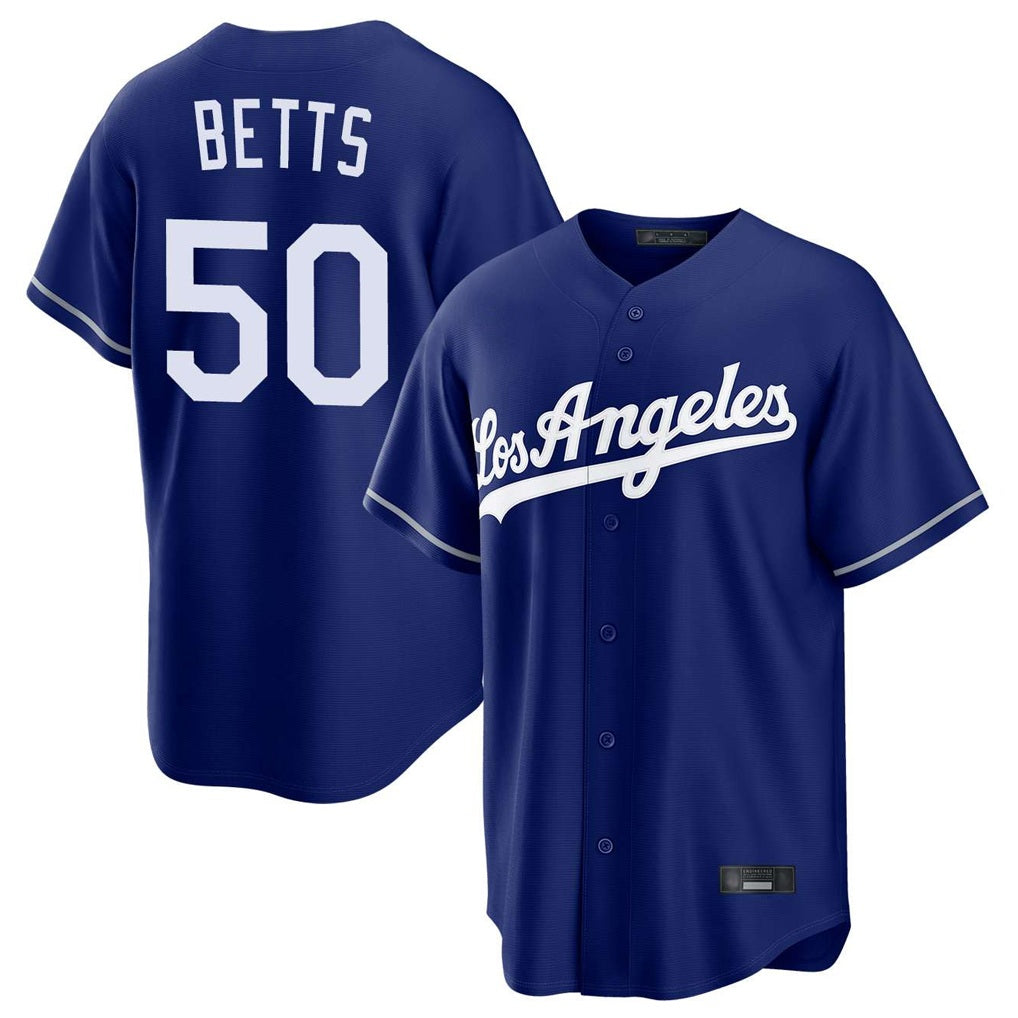 Los Angeles Dodgers #50 Mookie Betts Player Royal CONTON Game Stitched Jerseys