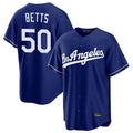Los Angeles Dodgers #50 Mookie Betts Player Royal CONTON Game Stitched Jerseys