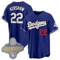 Los Angeles Dodgers #22 Clayton Kershaw Royal CONTON 2026 Alternate Gold Collection Stadium Stitched Jersey