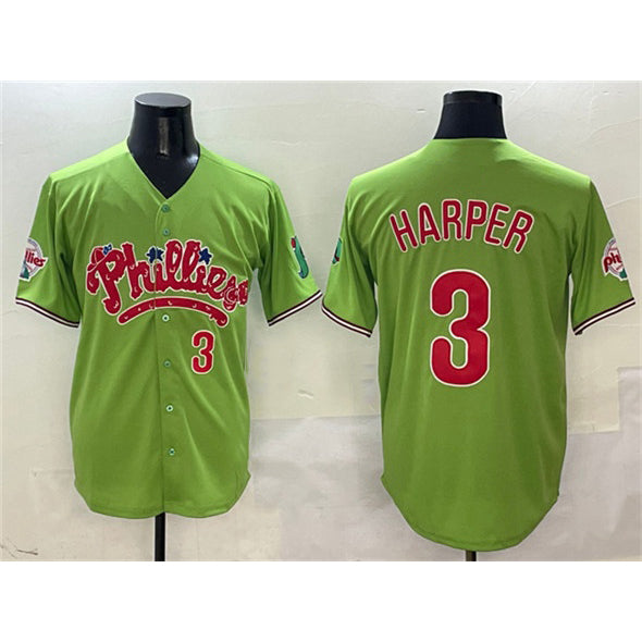 Philadelphia Phillies #3 Bryce Harper Light Green CONTON Phanatic Limited Stitched Jersey