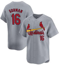 St. Louis Cardinals #16 Nolan Gorman Gray CONTON 2024 Away Limited Stitched Jersey