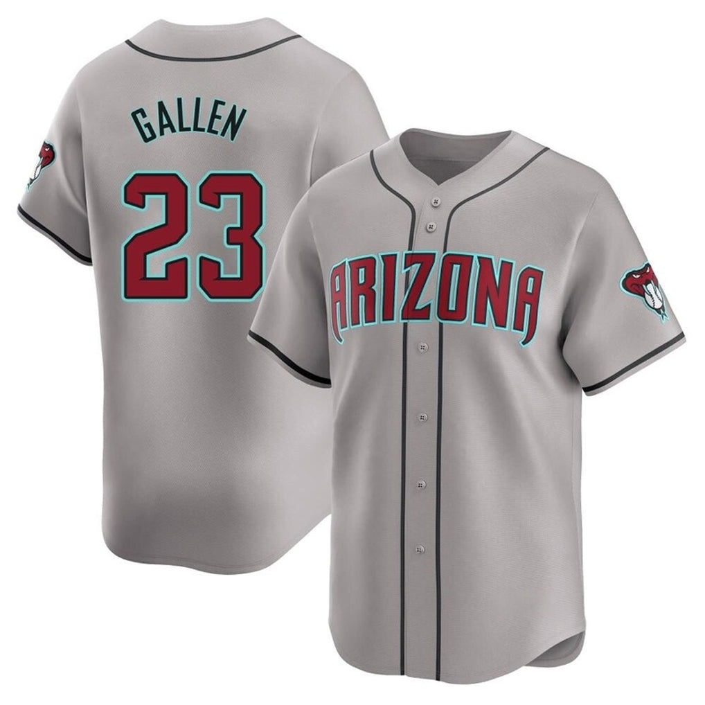 Arizona Diamondbacks #23 Zac Gallen Player Gray CONTON Road Limited Home Game Stitched Jerseys