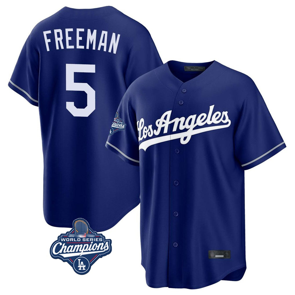 Los Angeles Dodgers #5 Freddie Freeman Player Royal CONTON World Series Meet Game Stitched Jerseys
