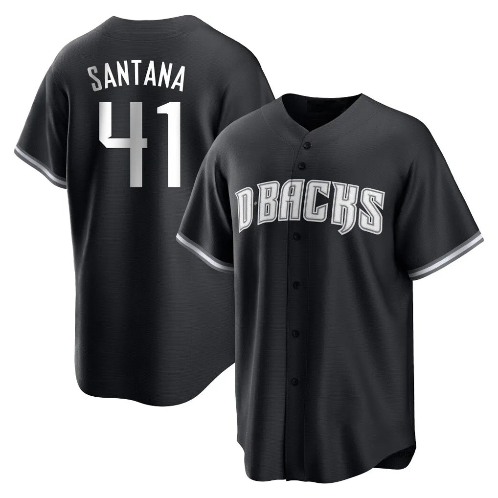 Arizona Diamondbacks #41 Carlos Santana Player Black CONTON Game Home Stitched Jerseys