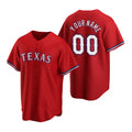 Custom Texas Rangers Red CONTON 2020 Stitched Cool Base Jersey