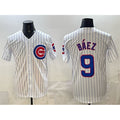 Chicago Cubs #9 Javier B¨¢ez White CONTON Home Limited Stitched Jersey