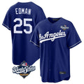 Los Angeles Dodgers #25 Tommy Edman Player Royal CONTON World Series Game Stitched Jerseys
