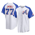 Atlanta Braves #77 Joe Jimenez Player White CONTON City Connect Home Game Stitched Jerseys