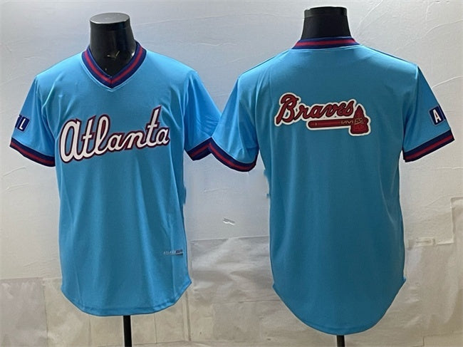 Atlanta Braves Team Big Logo Powder Blue CONTON 2026 City Connect Stadium Stitched Jersey