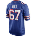 B.Bills #67 Kent Hull Royal CONTON Game Retired Player Jersey