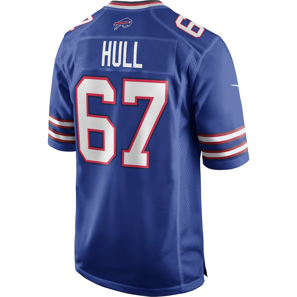 B.Bills #67 Kent Hull Royal CONTON Game Retired Player Jersey