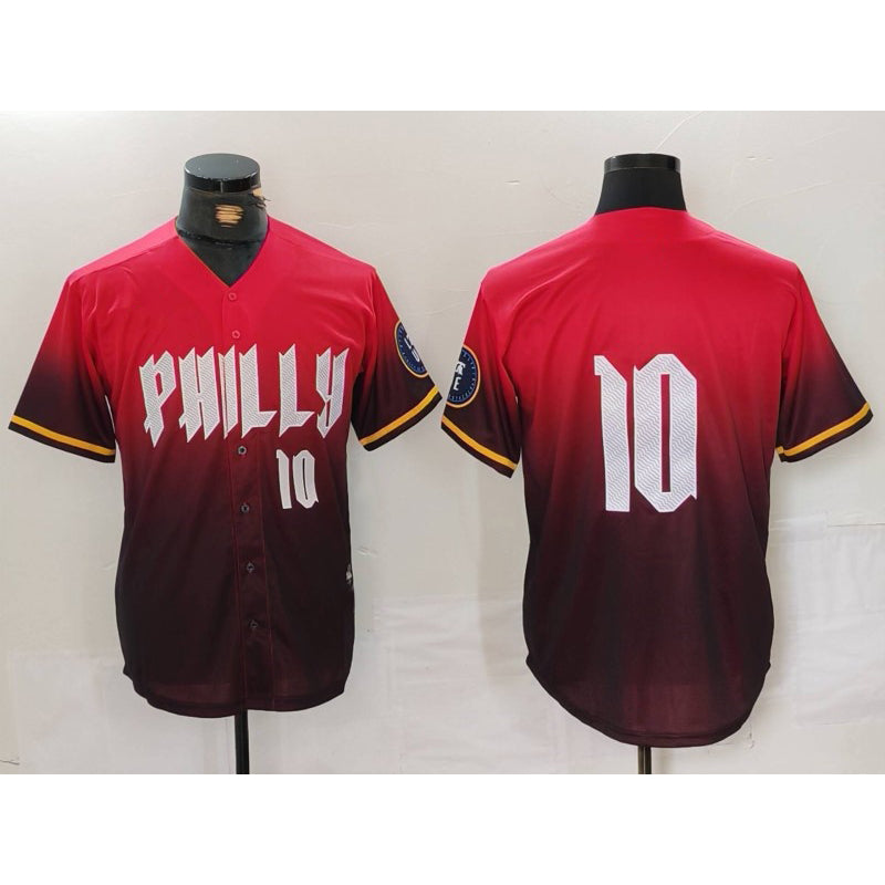 Philadelphia Phillies #10 JT Realmuto Red CONTON 2024 City Connect Limited Stitched Jersey 3