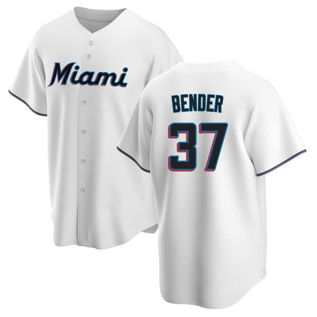 Miami Marlins #37 Anthony Bender Player White CONTON Home Game Stitched Jerseys