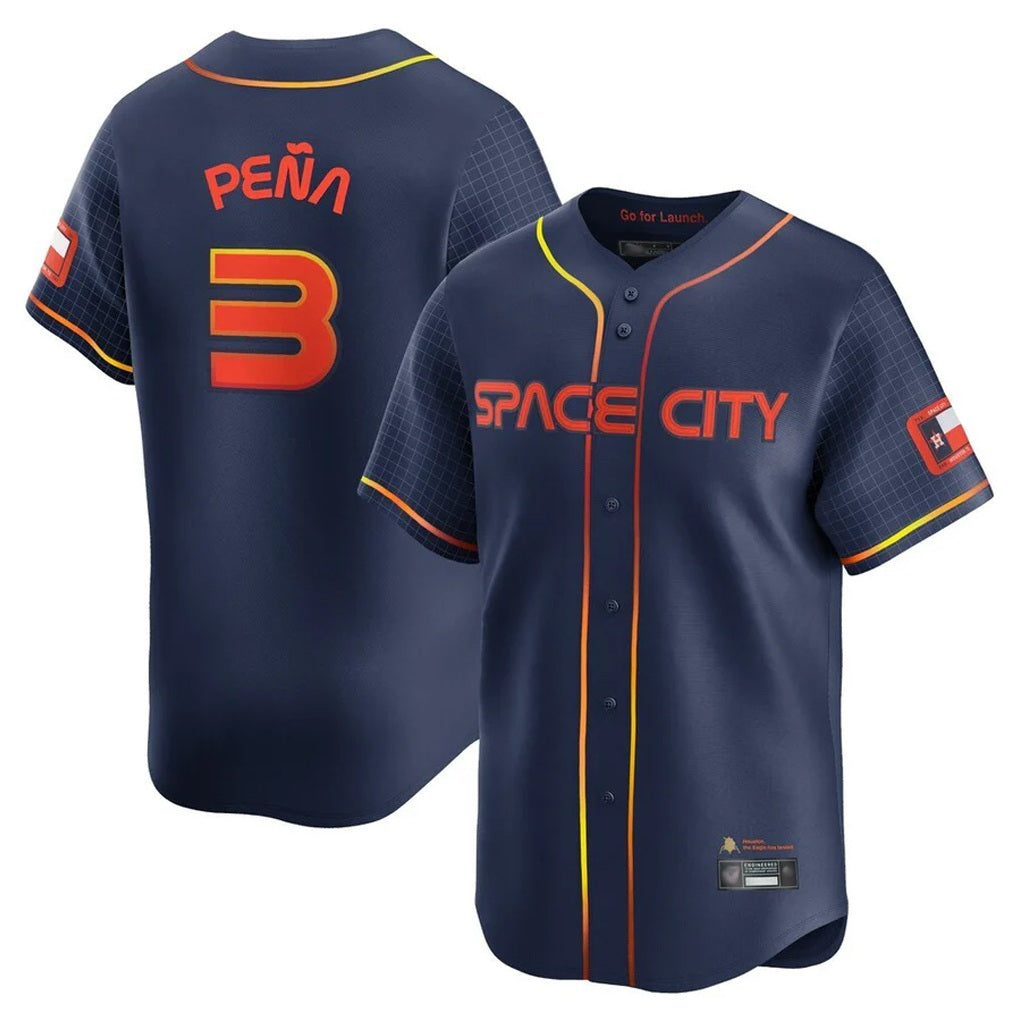 Houston Astros #3 Jeremy Pena Player Navy CONTON City Connect Home Limited Stitched Jerseys
