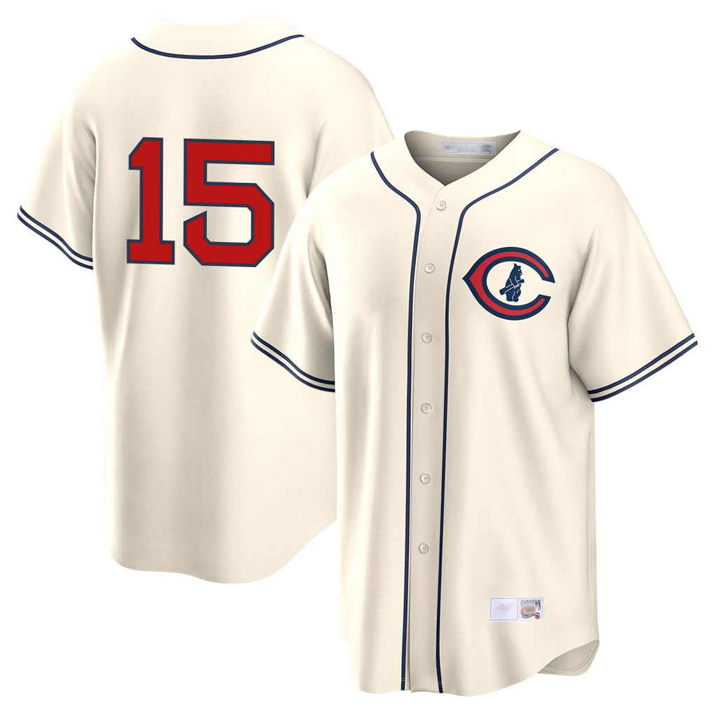 Chicago Cubs #15 Carson Kelly Player Cream CONTON Field of Dreams Home Game Stitched Jerseys