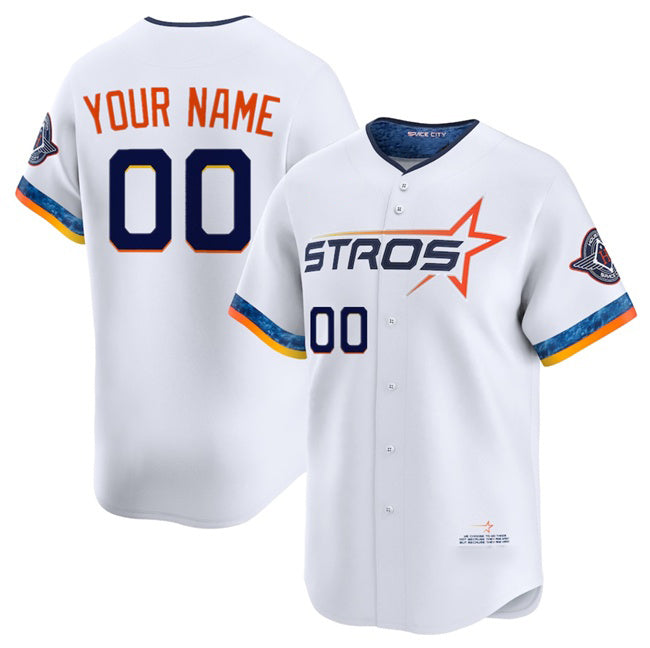 Custom Houston Astros Active Player White CONTON 2025 City Connect Limited Stitched Jersey