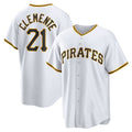 Pittsburgh Pirates #21 Roberto Clemente White CONTON Home Replica Player Name Jersey