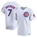 Chicago Cubs #7 Dansby Swanson White CONTON Home Limited Player Jersey