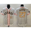 Houston Astros #27 Jose Altuve Number 2023 White CONTON Gold World Serise Champions Patch Flex Base Stitched Jersey 3