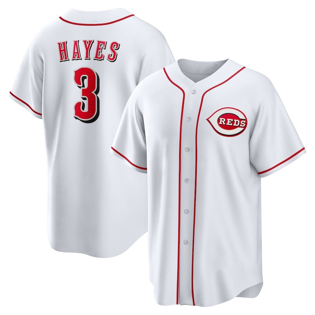 Cincinnati Reds #3 Ke'Bryan Hayes White CONTON Home Replica Jersey