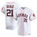 Houston Astros #21 Yainer Diaz White CONTON Home Limited Player Jersey