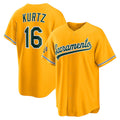 Oakland Athletics #16 Nick Kurtz Gold CONTON Alternate Stadium Jersey