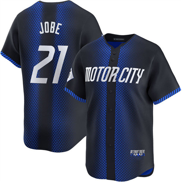 Detroit Tigers #21 Jackson Jobe Navy CONTON City Connect Cool Base Stitched Jersey