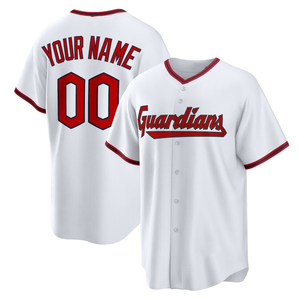 Custom Cleveland Guardians White CONTON Home Replica Jersey