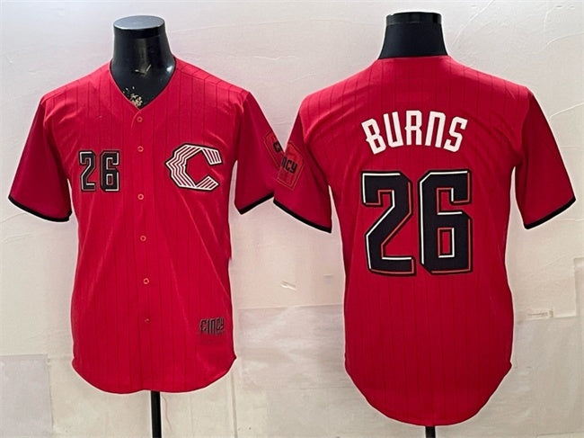 Cincinnati Reds #26 Chase Burns Red CONTON 2026 City Connect Stadium Stitched Jersey