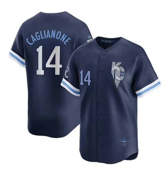 Kansas City Royals #14 Jac Caglianone Navy CONTON City Connect Limited Stitched Jersey