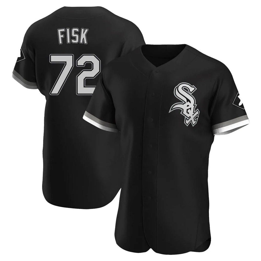 Chicago White Sox #72 Carlton Fisk Player Black CONTON Limited Elite Home Stitched Jerseys