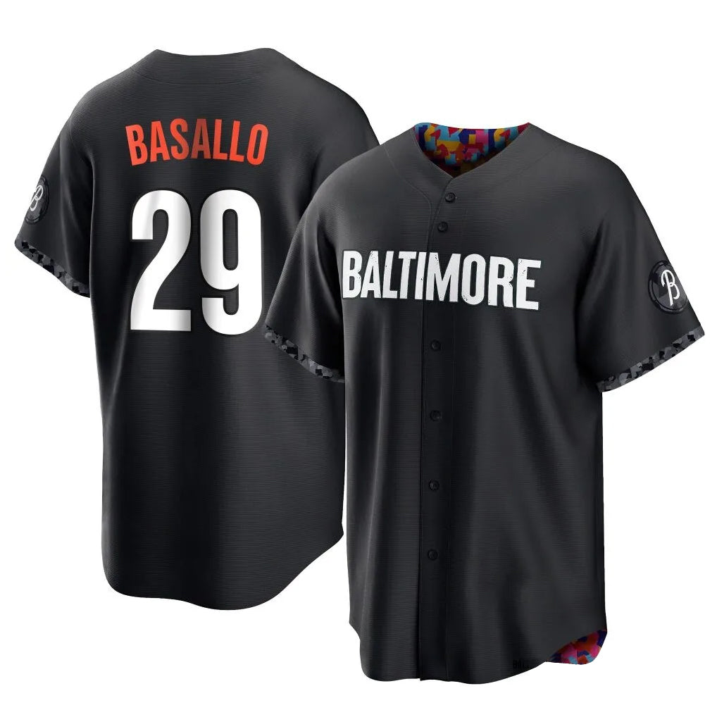 Baltimore Orioles #29 Samuel Basallo Player Black CONTON City Connect Home Game Stitched Jerseys