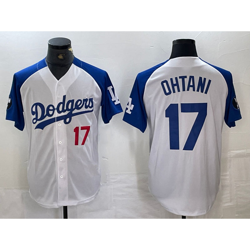 Los Angeles Dodgers #17 Shohei Ohtani Number White Blue CONTON Fashion Stitched Cool Base Limited Jerseys