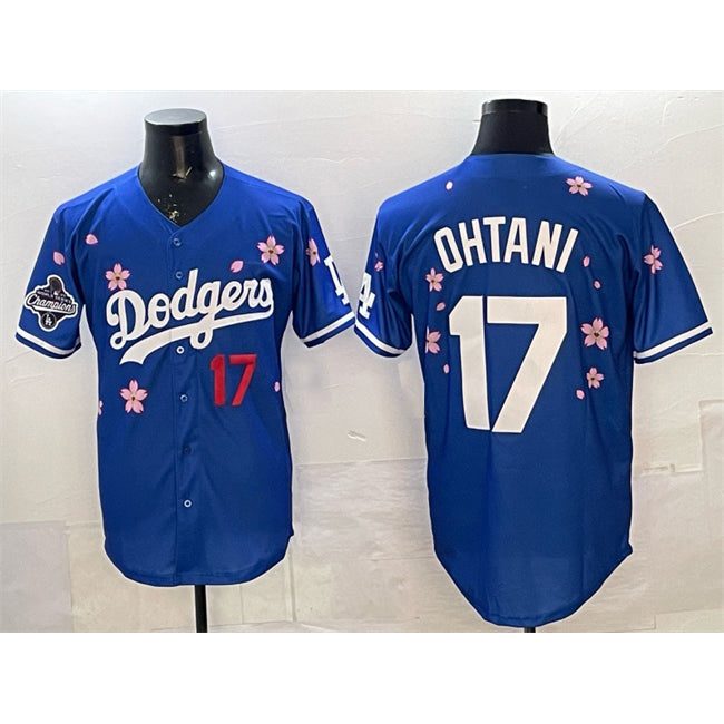 Los Angeles Dodgers #17 Shohei Ohtani Royal CONTON 2025 World Series Champions Patch Tokyo Series Limited Stitched Jersey