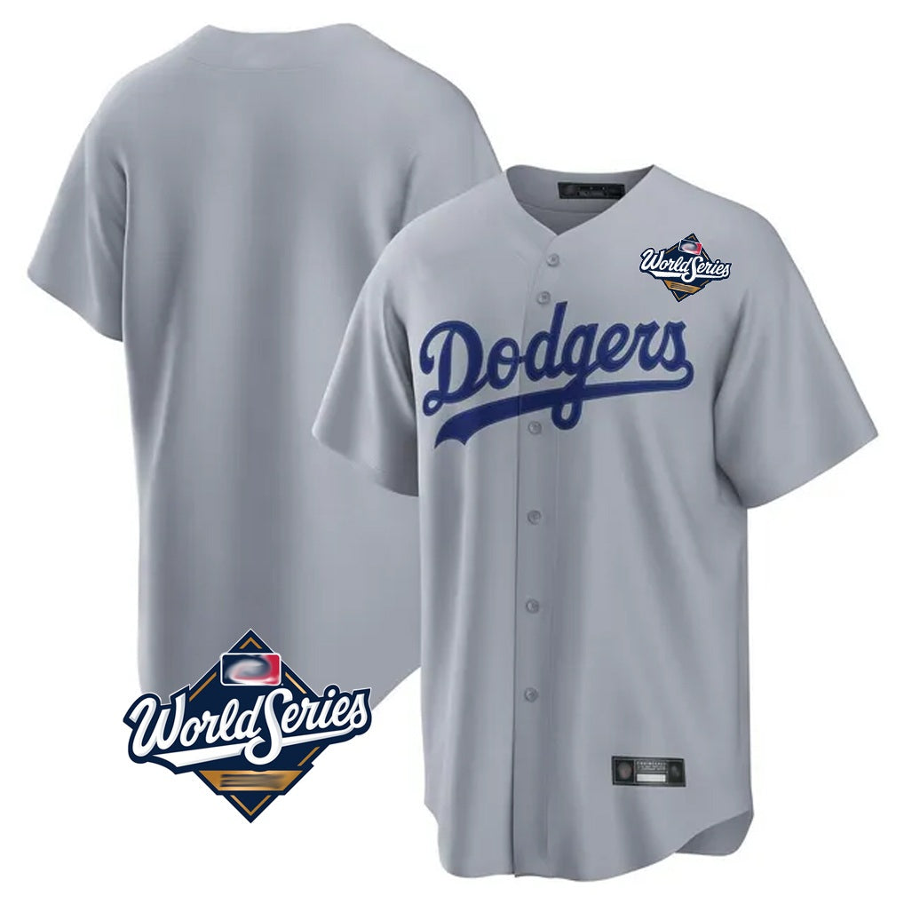 Los Angeles Dodgers Blank Player Gray CONTON Game Home World Series Stitched Jerseys