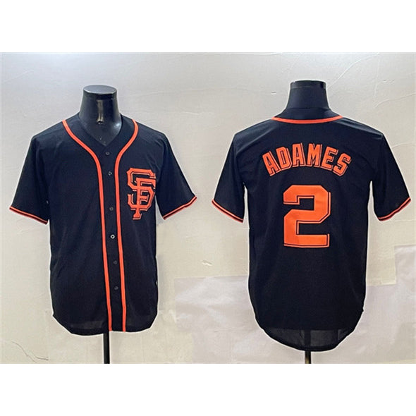 San Francisco Giants #2 Willy Adames Black CONTON Cool Base Stitched Jersey