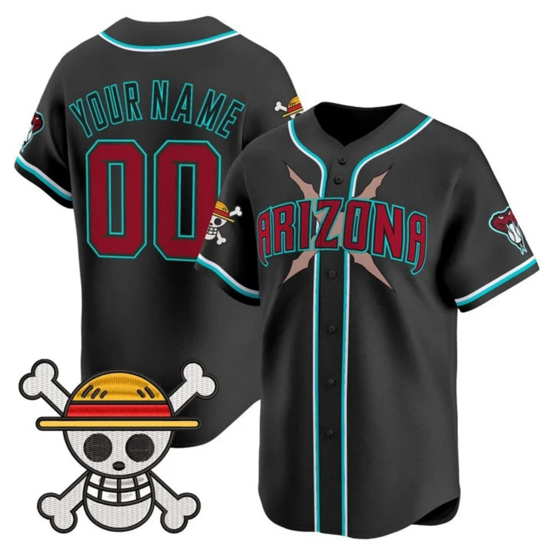 Custom Arizona Diamondbacks x One Piece Black CONTON Vapor Premier Limited Jersey - Stitched