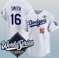 Los Angeles Dodgers #16 Will Smith White CONTON 2025 World Series Home Limited Stitched Jersey