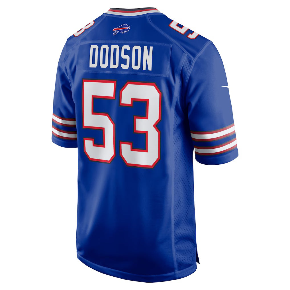 B.Bills #53 Tyrel Dodson Royal CONTON Game Player Jersey